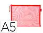 Liderpapel Bolsa Zipper Bag Poliéster Transpirable Multiusos DIN A5 Rojo 175x235x3 mm