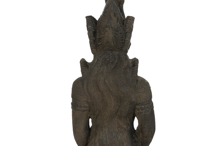 DKD Home Decor Figura de Diosa Javanesa en Cemento Gris Oscuro