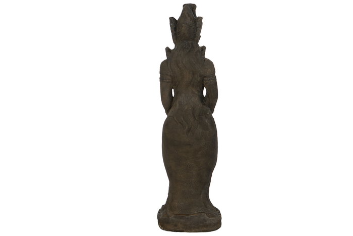 DKD Home Decor Figura de Diosa Javanesa en Cemento Gris Oscuro
