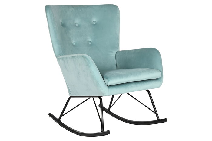 DKD Home Decor Mecedora Verde Jade Negro 90 x 92 x 68 cm