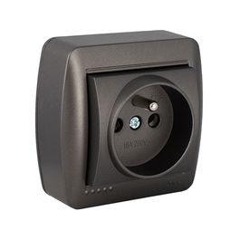 Solera Base Fija 2p+t Francés Superficie Grafito 16A 250V~ Serie Mural