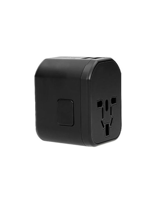 ORNO Adaptador de Viaje Universal GOWORLD TA-6 con 2 Puertos USB, Compatible con Múltiples Enchufes Internacionales