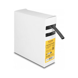 DeLOCK 19967 Tubo termorretráctil con adhesivo interior, 5 m x 8 mm, Negro