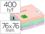 Q-connect Bloc de notas adhesivas quita y pon 76x76 mm pastel con 400 hojas