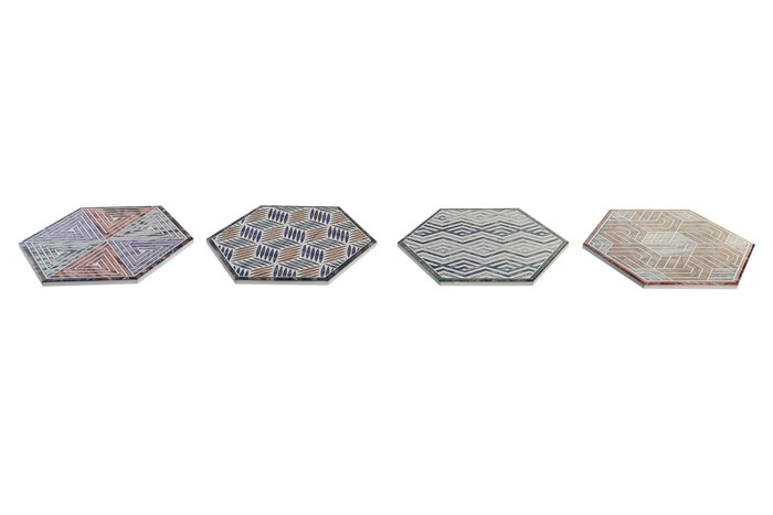 DKD Home Decor Salvamanteles de Dolomita Geométrico Multicolor