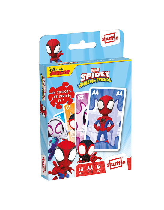 Shuffle Juego De Cartas 4 En 1 Disney Spidey 10034850