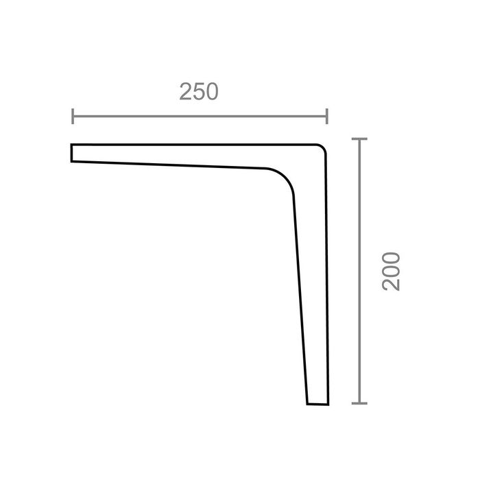 Micel Escuadra Aluminio Plm07 Negra 250 x 200 mm