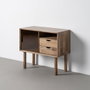 Mueble Auxiliar Marrón Madera-Cristal 80 X 38 X 70 cm
