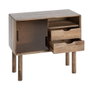 Mueble Auxiliar Marrón Madera-Cristal 80 X 38 X 70 cm