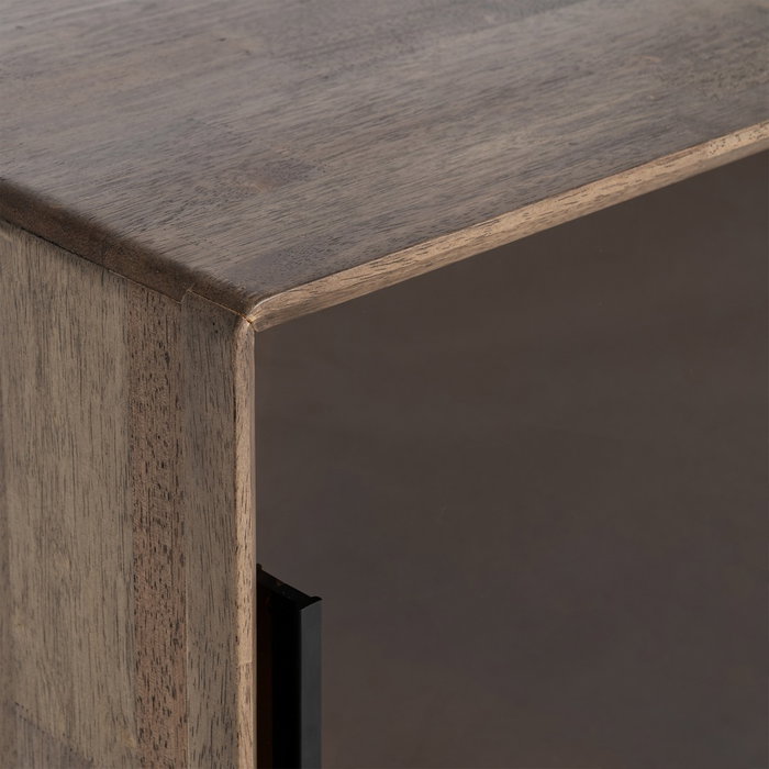 Mueble Auxiliar Marrón Madera-Cristal 80 X 38 X 70 cm