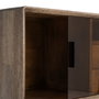 Mueble Auxiliar Marrón Madera-Cristal 80 X 38 X 70 cm