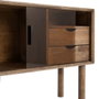 Mueble Auxiliar Marrón Madera-Cristal 80 X 38 X 70 cm