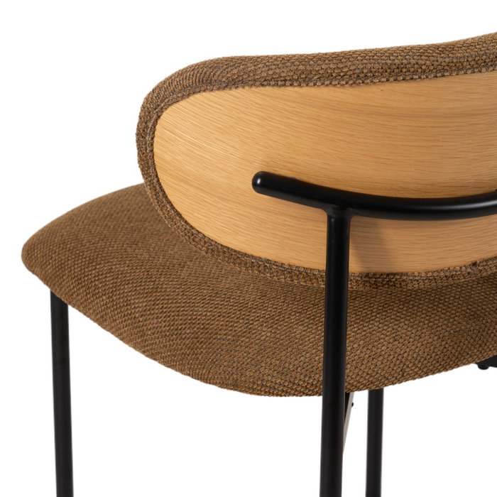 Silla Marrón Tejido-Metal Salón 50 X 54 X 73,50 cm (Set de 4)