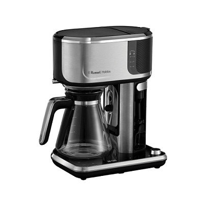 Russell Hobbs Attentiv 26230-56 Cafetera de Filtro Automática, 15 Tazas, Café Molido, Espumador de Leche, Acero Satinado