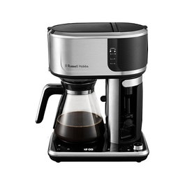 Russell Hobbs Attentiv 26230-56 Cafetera de Filtro Automática, 15 Tazas, Café Molido, Espumador de Leche, Acero Satinado
