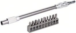 Bosch Juego de 10 Puntas PH, PZ, Torx, Ranura, Hexagonal con Alargador Flexible 200mm