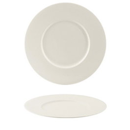 Summa VALET GOURMET Plato Llano de Vitro Porcelana, 32 cm, Color Marfil (Set de 6)