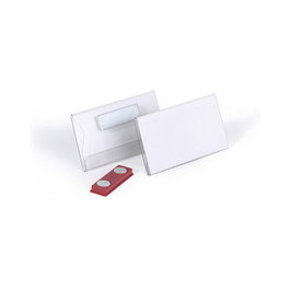 Durable Placa identificativa con imán transparente 40x75 mm