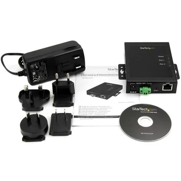 StarTech.com Servidor de dispositivos serie NETRS2322P de 2 puertos RS232, Negro
