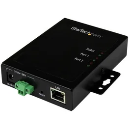 StarTech.com Servidor de Dispositivos Serie a IP de 2 Puertos RS232 - De Metal, 10/100Base-T(X), 100-240V