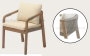 DKD Home Decor Mesa Comedor Terraza y Jardín Roda Marrón Beige Acacia/Poliéster 170 x 90 x 75 cm Set 7 Piezas