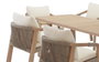 DKD Home Decor Mesa Comedor Terraza y Jardín Roda Marrón Beige Acacia/Poliéster 170 x 90 x 75 cm Set 7 Piezas