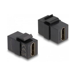 DeLOCK 87875 Módulo Keystone HDMI hembra a HDMI hembra, Negro