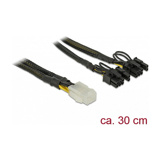 DeLOCK Cable de alimentación PCI Express 6 pin a 2 x 8 pin, 30 cm