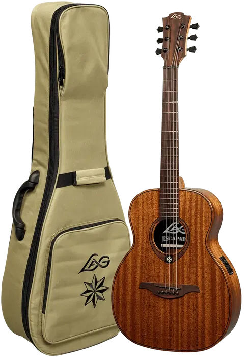 LAG Guitarra Acústica Escapade A/E Zurdos Travel Electroacústica Folk Natural Satinado Zurda
