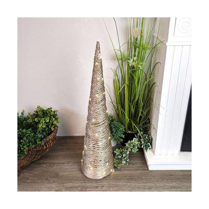 Árbol en forma de cono con 40 leds 80cm dorado Árbol en forma de cono con 40 leds 80cm dorado