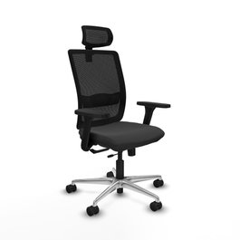 PIQUERAS Y CRESPO Silla de oficina Haches con mecanismo Sincro/Traslack, Gris oscuro y Negro
