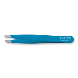 Tres Claveles Pinza Depilar Inox P.Sesgada Azul 9 cm D 3C