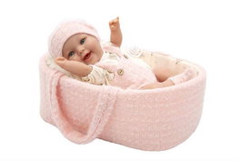 Muñecas Arias Muñeca Elegance 33 Cm Gadi Rosa con Capazo y Bolsa