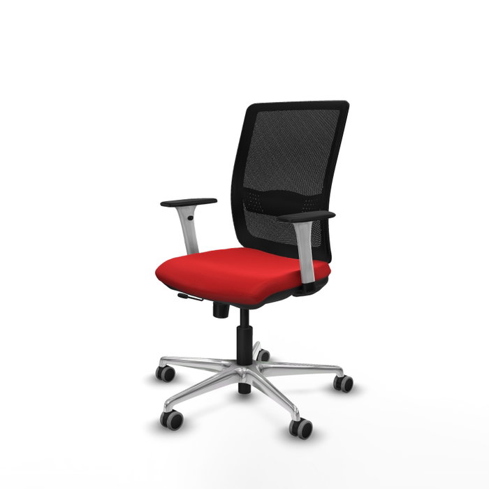 PIQUERAS Y CRESPO Silla de oficina Haches con mecanismo Sincro/Traslack, Rojo y Negro