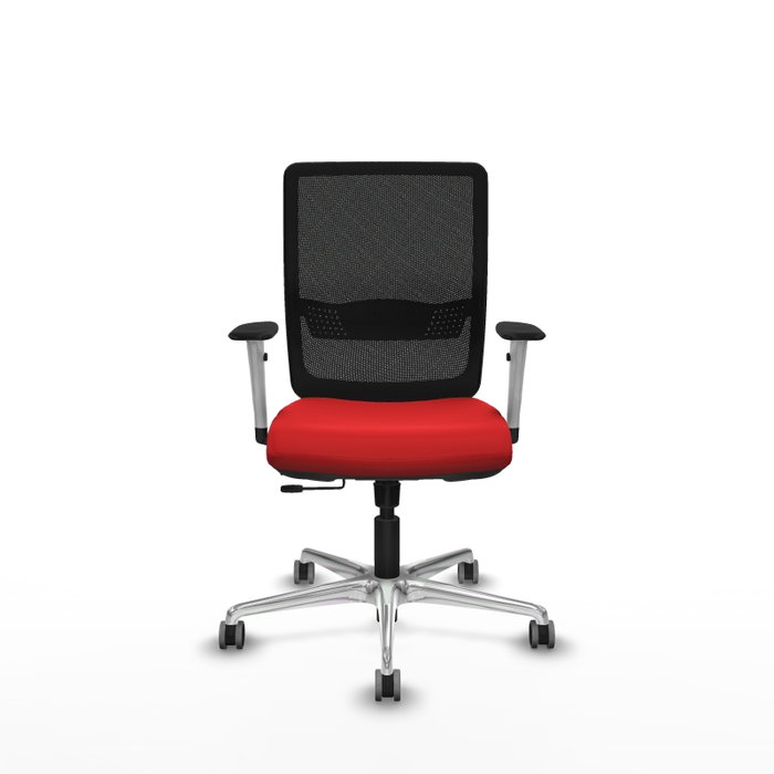 PIQUERAS Y CRESPO Silla de oficina Haches con mecanismo Sincro/Traslack, Rojo y Negro