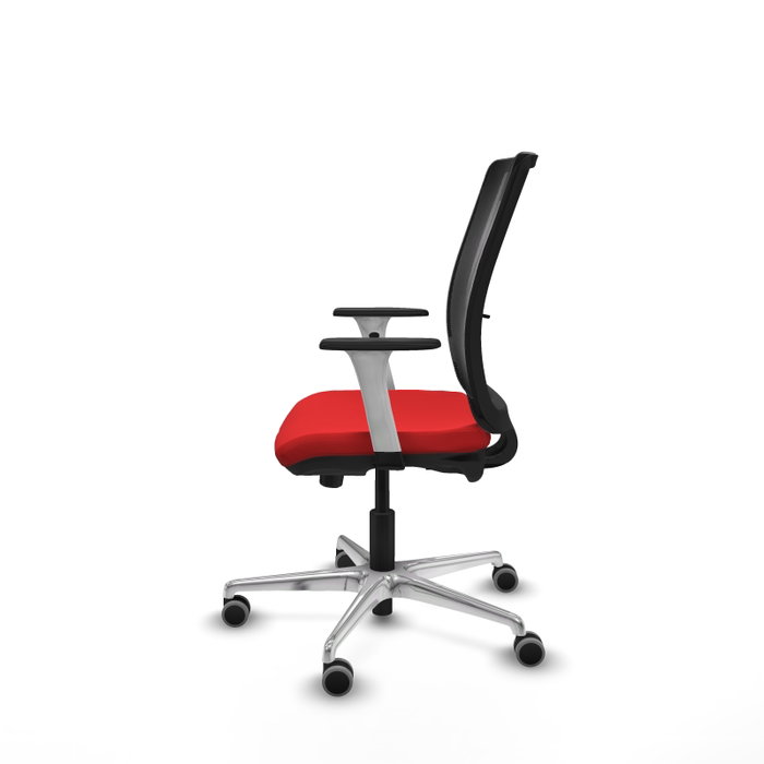 PIQUERAS Y CRESPO Silla de oficina Haches con mecanismo Sincro/Traslack, Rojo y Negro