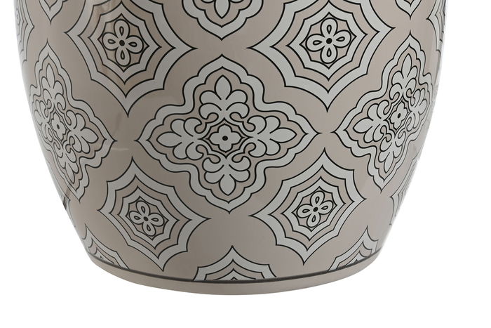 DKD Home Decor Lámpara Sobremesa Árabe Blanco Beige Cerámica Algodón 43.5 x 61 x 43.5 cm