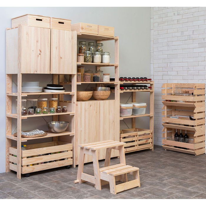 Astigarraga Escalera Taburete de Madera de Pino 2 Peldaños Soporta 100kg