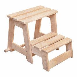Astigarraga Escalera taburete de madera de 2 peldaños