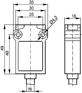 POKÓJ Interruptor de fin de carrera con roldana metálica Ø12mm, NO + NC POKÓJ Interruptor de fin de carrera con roldana metálica Ø12mm, NO + NC