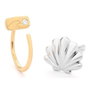 Secrecy Pendientes Mermaid de Plata de Ley y Diamante Dorado