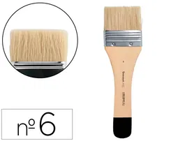 Liderpapel Brocha Paletina Plana Ancho 65 mm Pelo de Cerda Certificado FSC para Óleos y Acrílicos