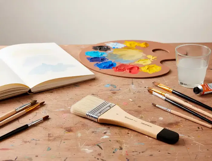 Liderpapel Brocha Paletina Plana Ancho 65 mm Pelo de Cerda Certificado FSC para Óleos y Acrílicos