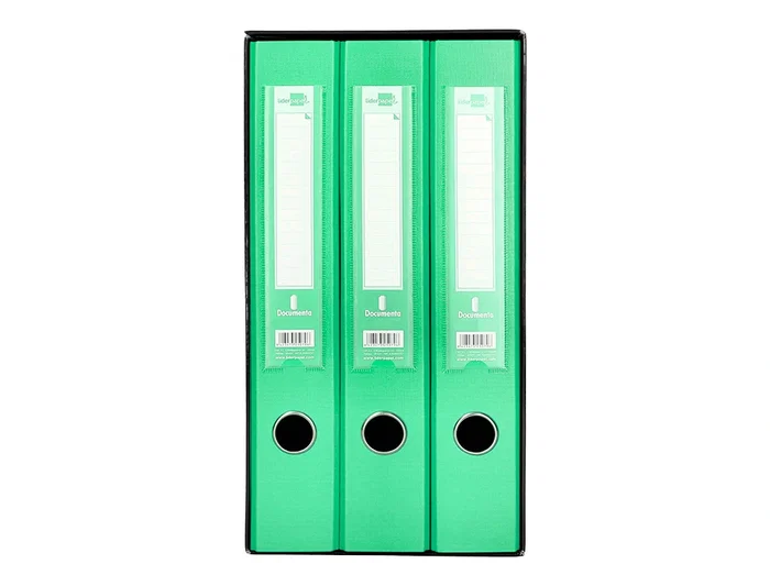 Liderpapel Módulo 3 Archivadores Folio 2 Anillas Mecanismo de Palanca 52mm Verde Pastel