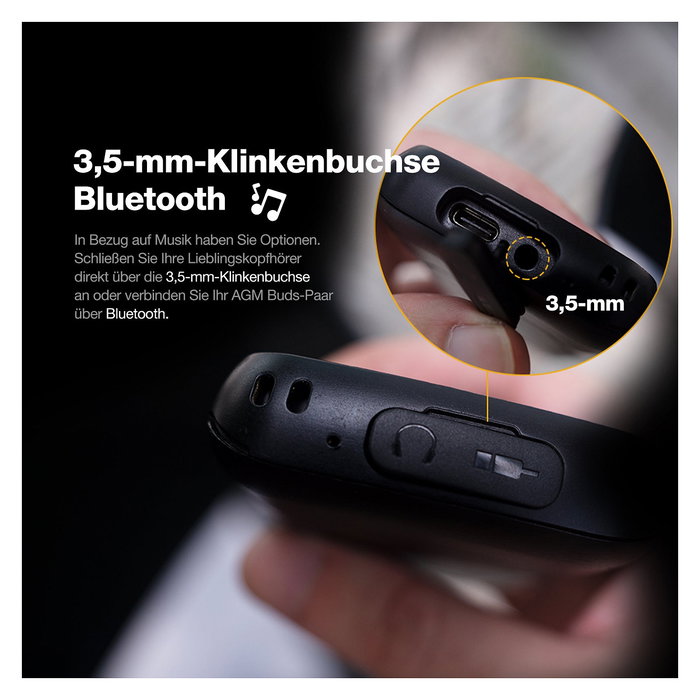 AGM M9 - Teléfono móvil rugged barra 4G LTE dual SIM, pantalla 2.4", resistencia IP68 IP69K MIL-STD-810H, 128 GB, batería 1000 mAh, negro