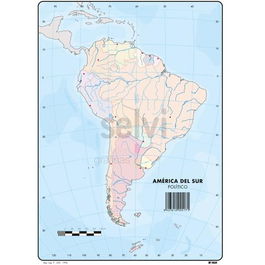 Selvi Mapa Mudo Político De América Del Sur A4 -50U-