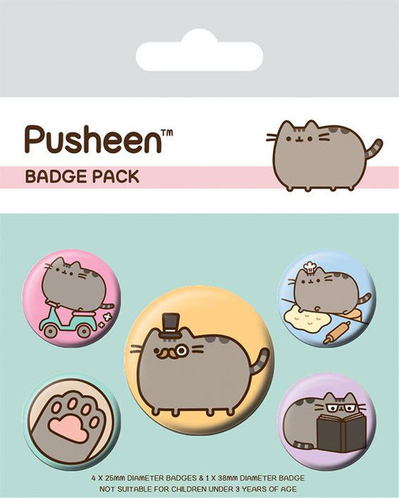 Pusheen Pack 5 Chapas Fancy Pusheen Pack 5 Chapas Fancy