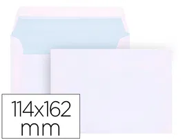Liderpapel Sobre Blanco C6 114x162 mm Tira Silicona Caja 500 Unidades