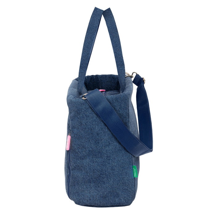 Bolso Benetton Denim Azul 40 x 31 x 17 cm Bolso Benetton Denim Azul 40 x 31 x 17 cm