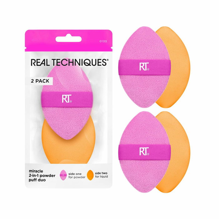 Real Techniques MIRACLE 2 IN 1 Powder Puff Duo 2 u